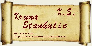 Kruna Stankulić vizit kartica